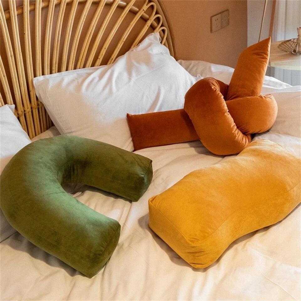 The Knot Velvet Yellow Cushion