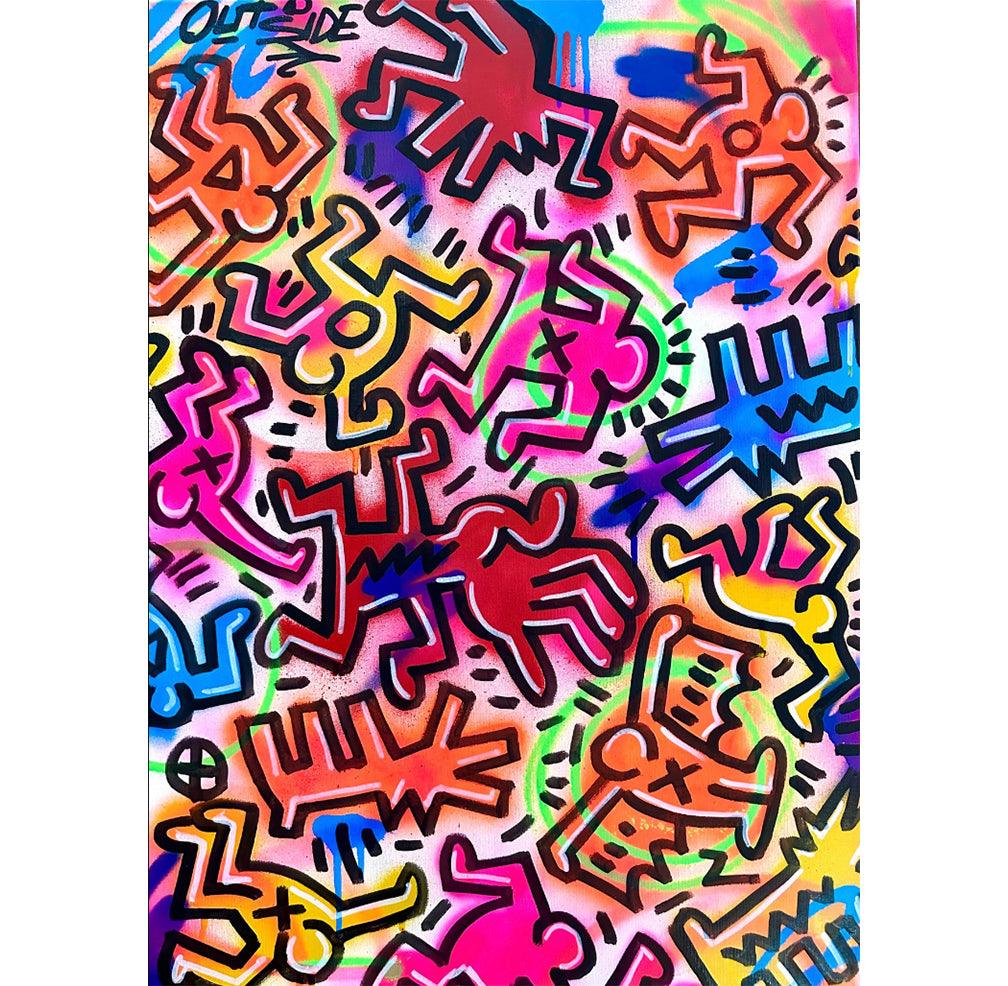 Outside - Keith Haring tribute Spraypaint