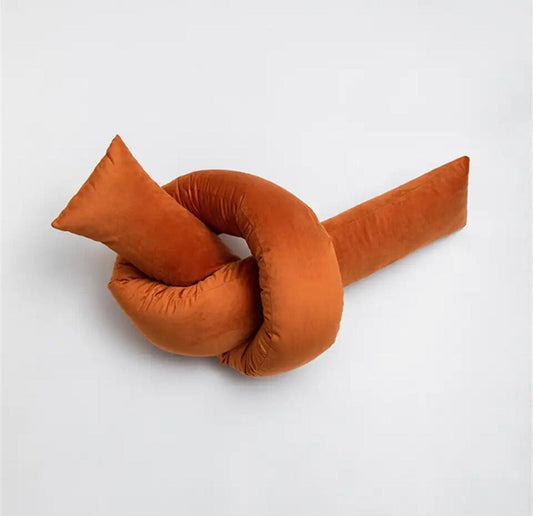 The Knot Velvet Orange Cushion